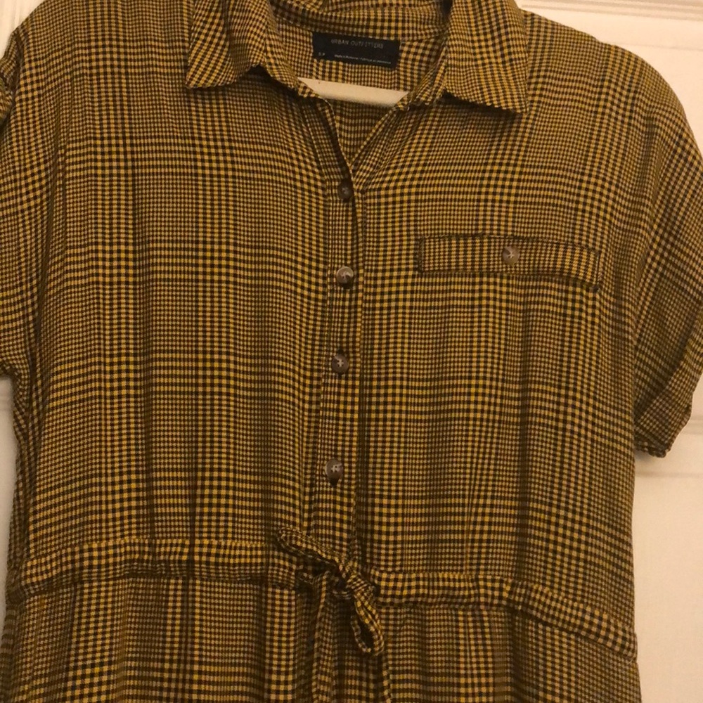 Yellow Gingham Collared Jumpsuit - image 2